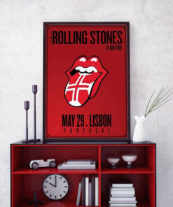 The Rolling Stones Lisbon On Fire Museum Framed Canvas