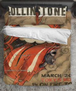 The Rolling Stones Merch 14 On Fire Tokyo Dome Bedding Set