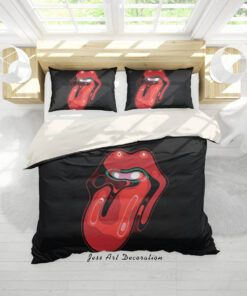 The Rolling Stones Merch 3D BAND THE ROLLING STONES QUILT COVER SET BEDDING SET PILLOWCASES 20