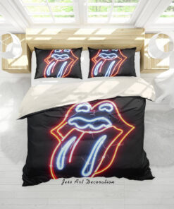 The Rolling Stones Merch 3D ROCK BAND THE ROLLING STONES QUILT COVER SET BEDDING SET PILLOWCASES 21