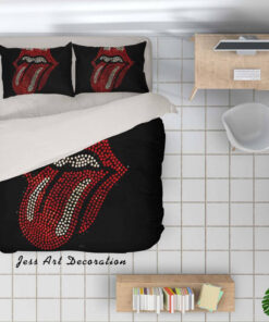 The Rolling Stones Merch 3D ROCK BAND THE ROLLING STONES QUILT COVER SET BEDDING SET PILLOWCASES 61