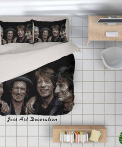 The Rolling Stones Merch 3D ROCK BAND THE ROLLING STONES QUILT COVER SET BEDDING SET PILLOWCASES 63