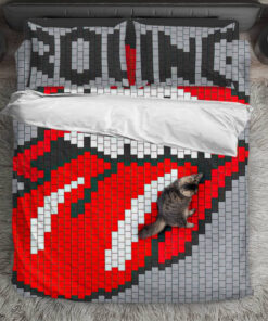 The Rolling Stones Merch 8Bit Tongue Bedding Set
