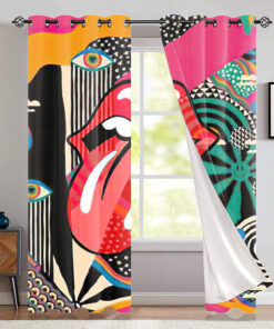 The Rolling Stones Merch Abstract Window Curtain