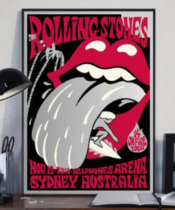 The Rolling Stones Merch Allphones Arena Sydney 2014 Museum Framed Canvas