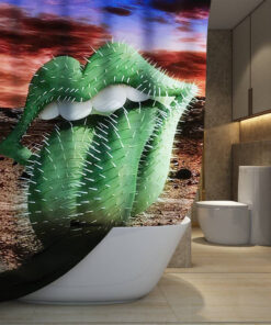 The Rolling Stones Merch Cactus logo Art Shower Curtain, Extra Long 71 Inch