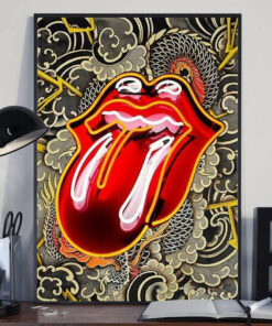 The Rolling Stones Merch Dragon Pattern Museum Framed Canvas