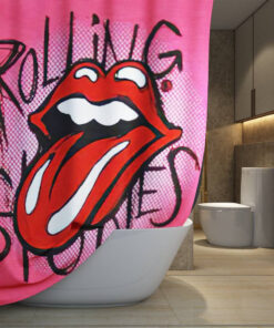 The Rolling Stones Merch Graffiti Art Shower Curtain, Extra Long 71 Inch