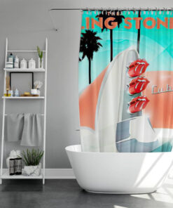 The Rolling Stones Merch in Cuba Art Shower Curtain, Extra Long 71 Inch