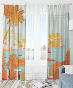 The Rolling Stones Merch Italy Cinque Terre Window Curtain