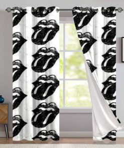 The Rolling Stones Merch Marble Tongue Pattern Window Curtain
