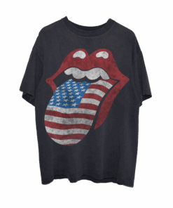 The Rolling Stones Merch No Filter 2021 USA Flag Tongue Washed T-Shirt