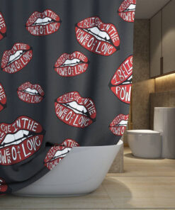 The Rolling Stones Merch Pattern Power of love Art Shower Curtain, Extra Long 71 Inch