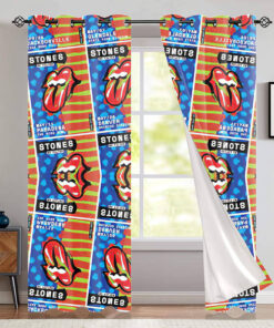 The Rolling Stones Merch Pattern Tounge Window Curtain