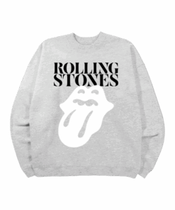 The Rolling Stones Merch SIXTY Classic Logo Tour Grey Crewneck