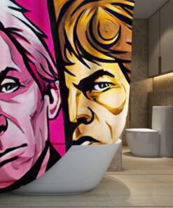 The Rolling Stones Merch The Face 2 Art Shower Curtain, Extra Long 71 Inch