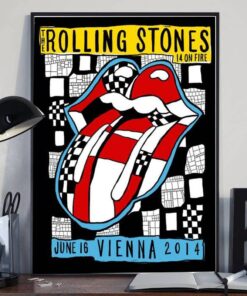 The Rolling Stones On Fire Vienna 2014 Museum Framed Canvas