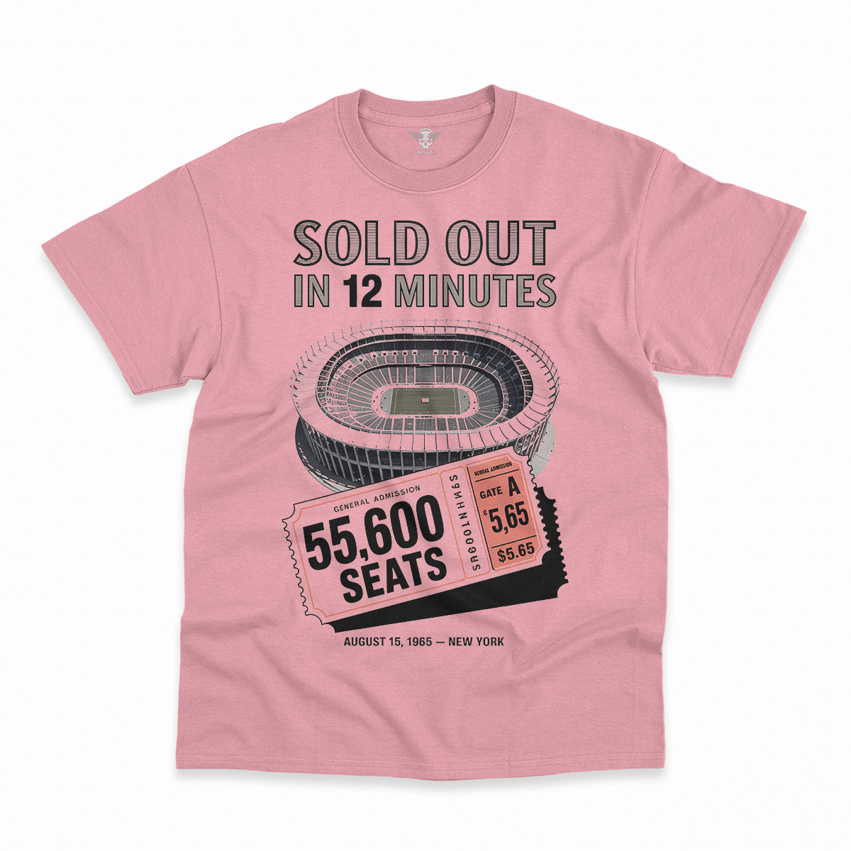 55,600 — Shea Stadium August 15 1965 — Concert Heritage Tee — Design I