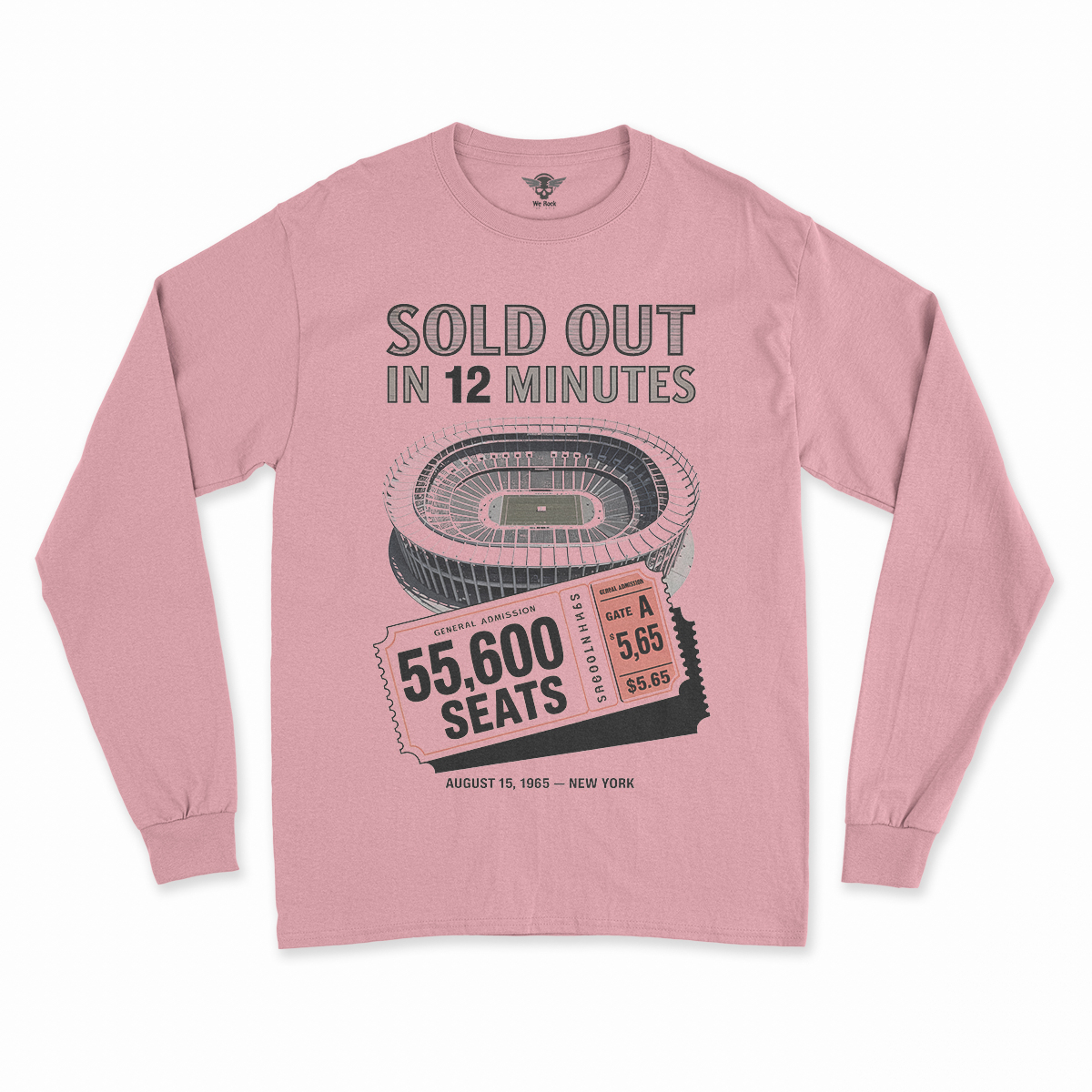 55,600 — Shea Stadium August 15 1965 — Concert Heritage Tee — Design I