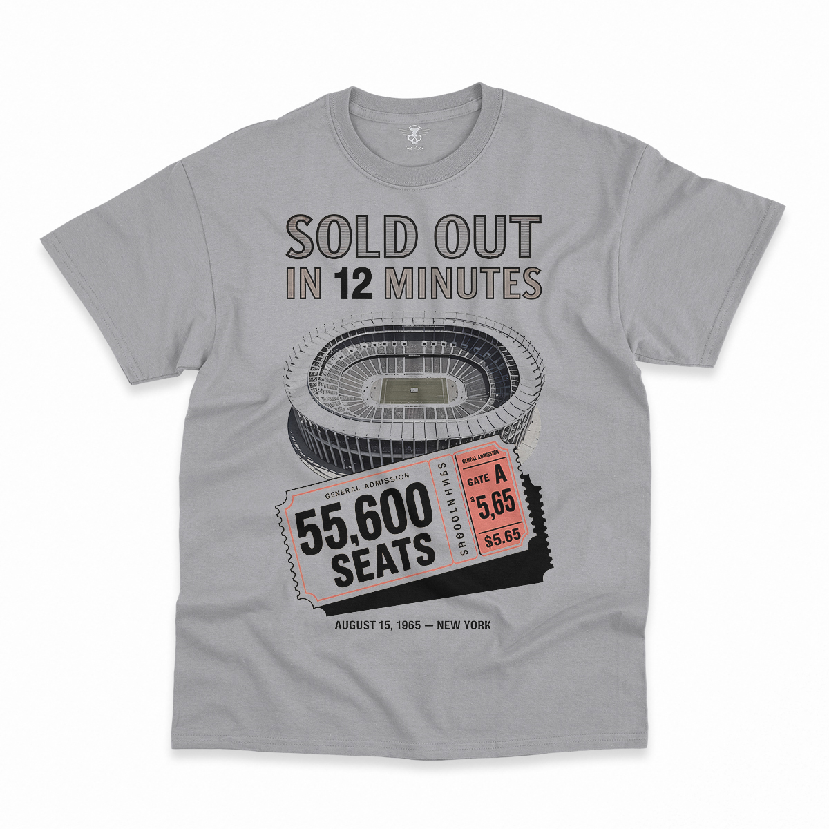 55,600 — Shea Stadium August 15 1965 — Concert Heritage Tee — Design I