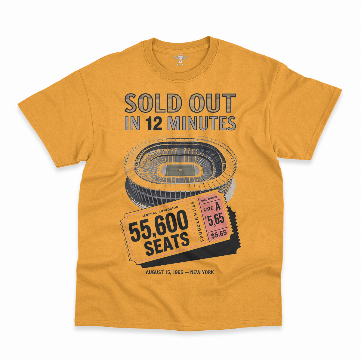 55,600 — Shea Stadium August 15 1965 — Concert Heritage Tee — Design I