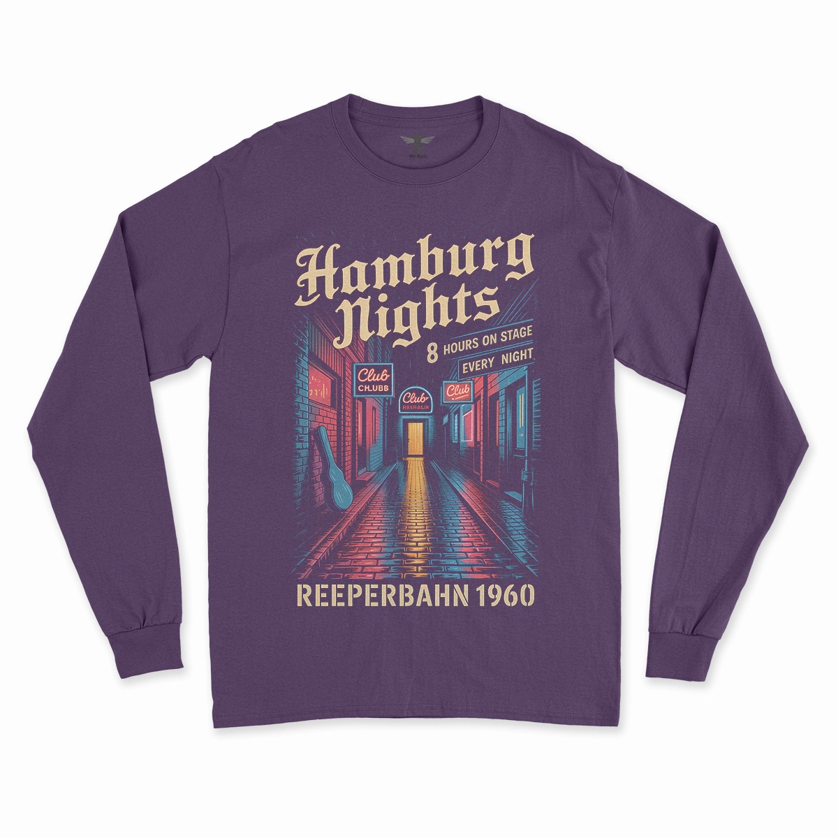 Hamburg Nights — 8 Hours Every Night — Reeperbahn 1960 Rock Heritage Tee — Design II