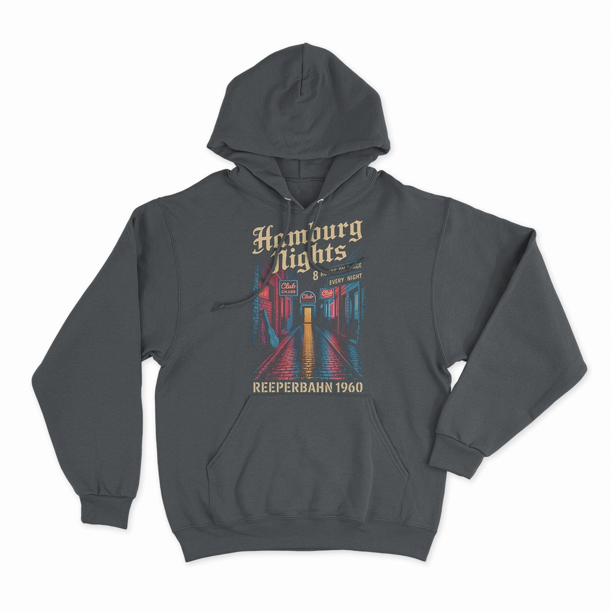 Hamburg Nights — 8 Hours Every Night — Reeperbahn 1960 Rock Heritage Tee — Design II