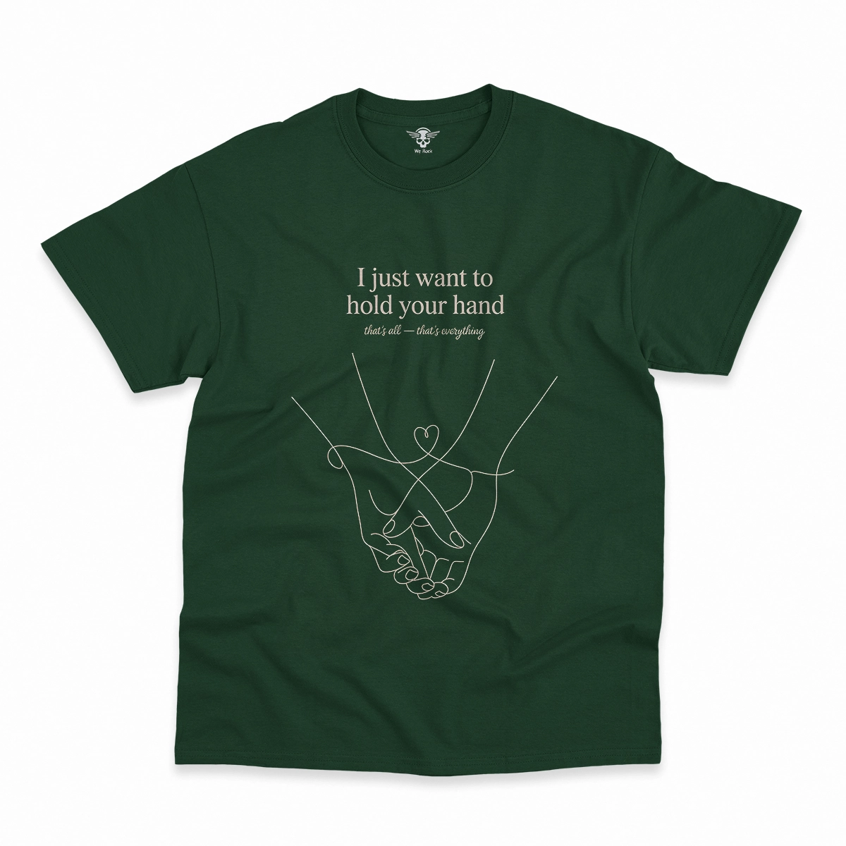 Hold Your Hand — December 1963 Minimalist Love Rock Tee — Design I