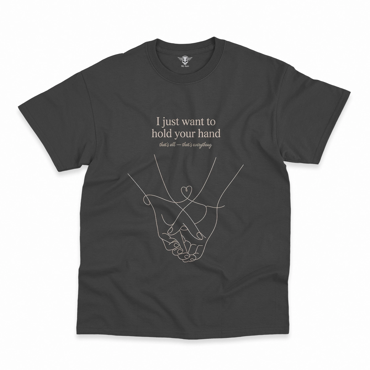 Hold Your Hand — December 1963 Minimalist Love Rock Tee — Design I
