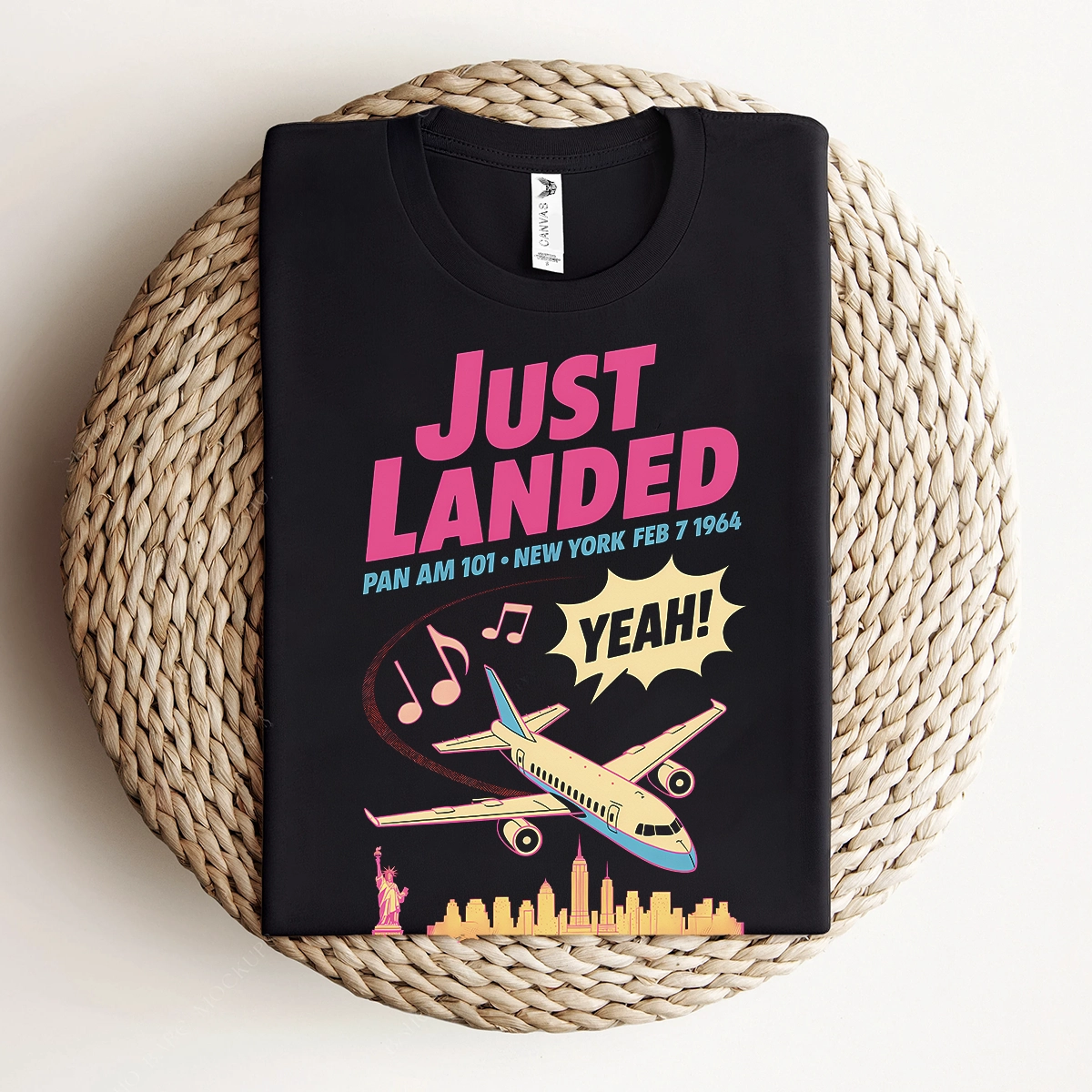 Just Landed — Pan Am 101 — New York February 1964 Rock Tee — Design I