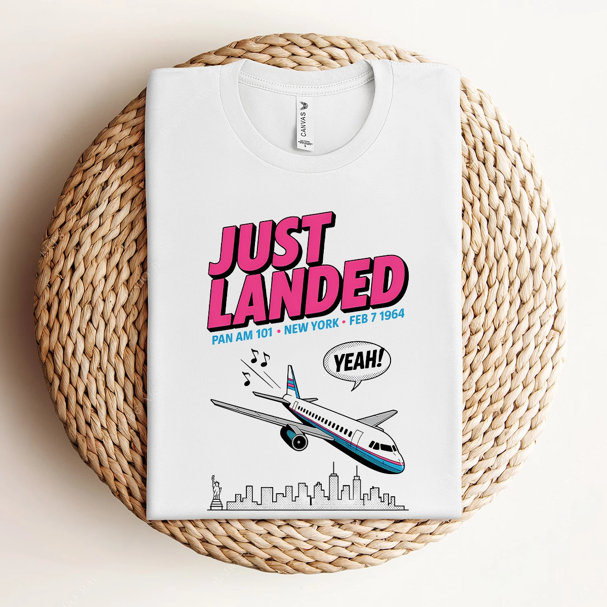 Just Landed — Pan Am 101 — New York February 1964 Rock Tee — Design III