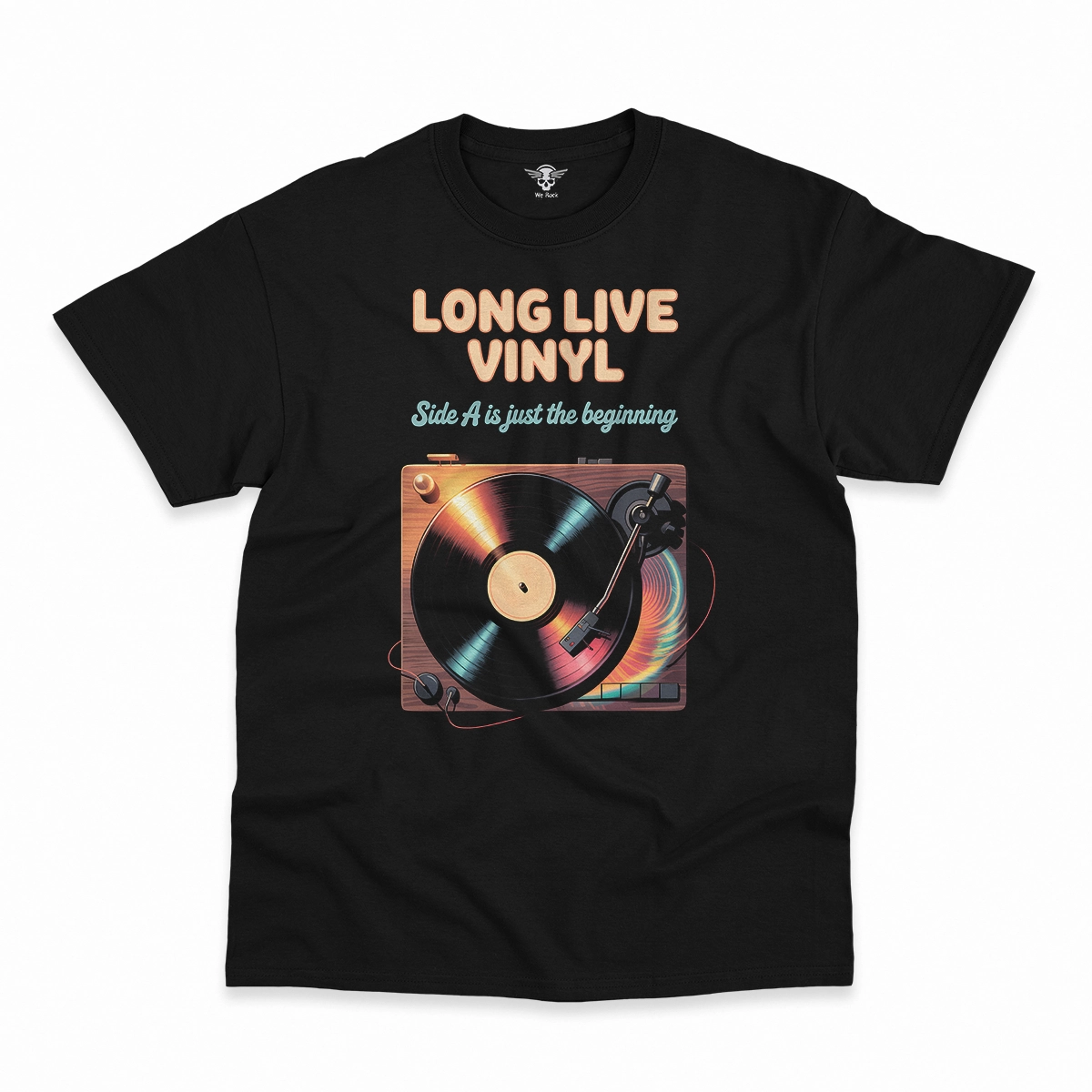 Long Live Vinyl — Side A Is Just the Beginning Rock Tee — Design I