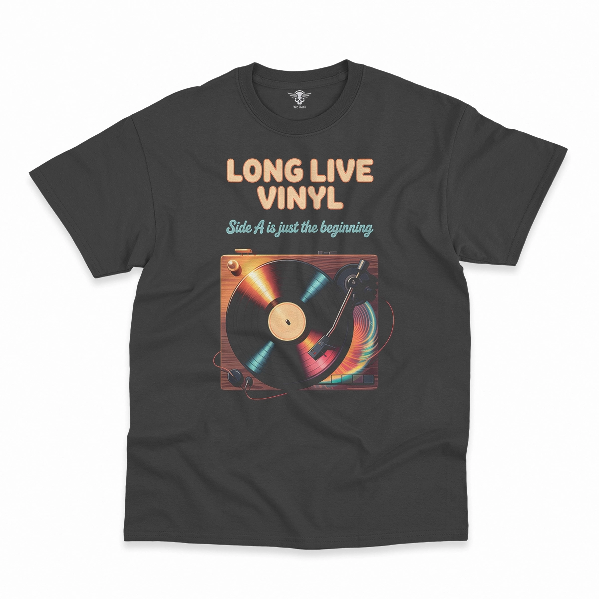 Long Live Vinyl — Side A Is Just the Beginning Rock Tee — Design I