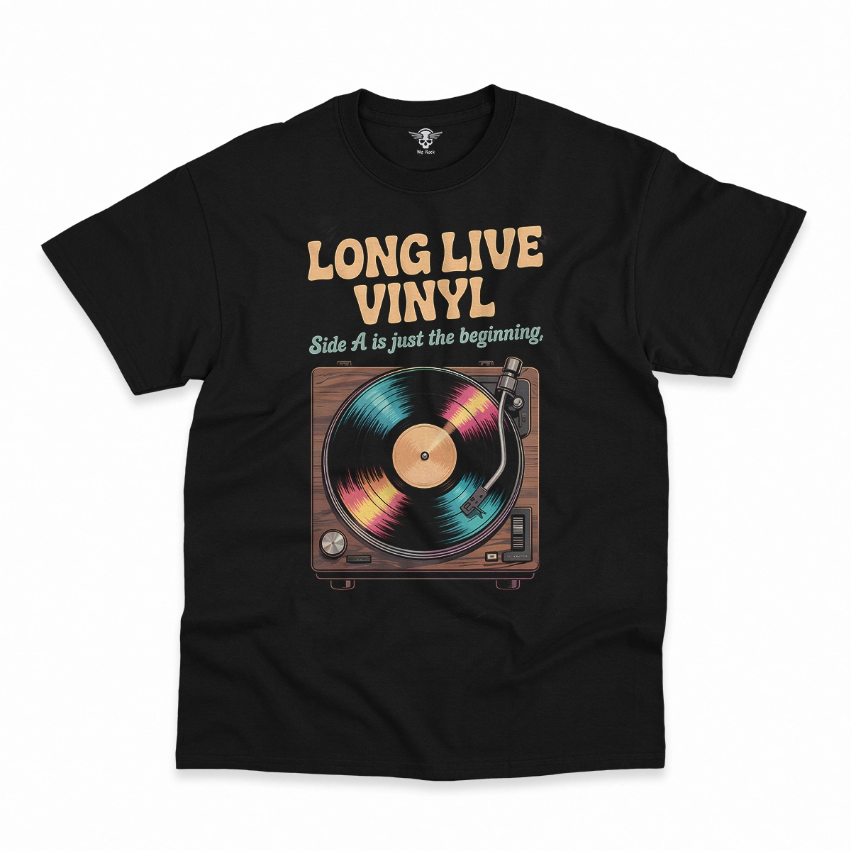 Long Live Vinyl — Side A Is Just the Beginning Rock Tee — Design II