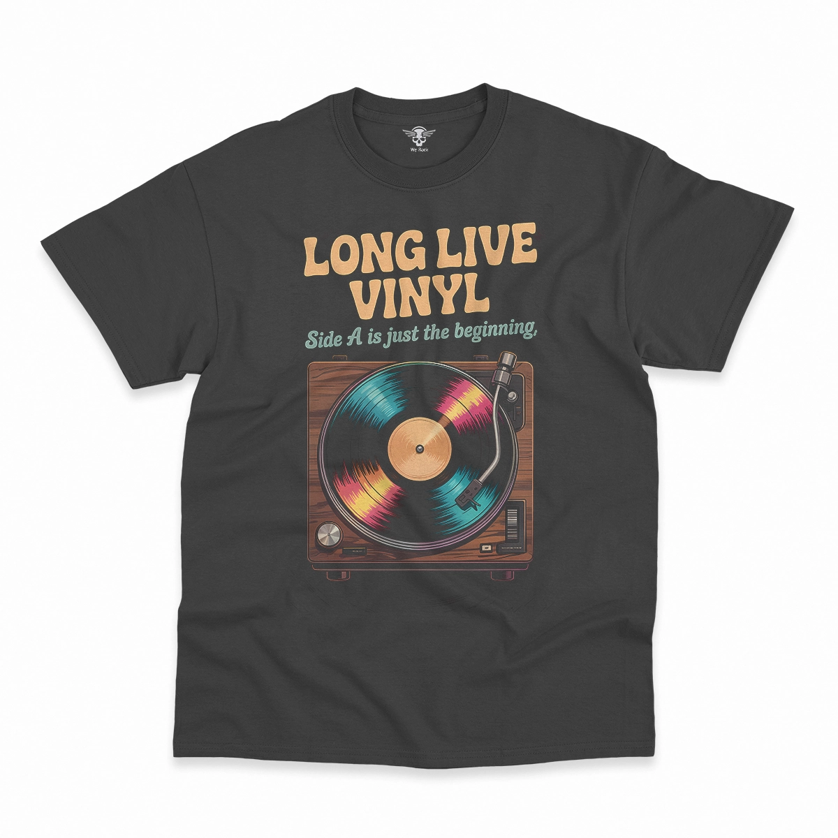 Long Live Vinyl — Side A Is Just the Beginning Rock Tee — Design II