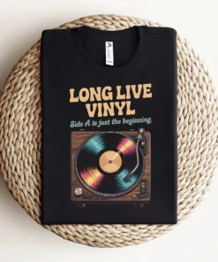 Long Live Vinyl — Side A Is Just the Beginning Rock Tee — Design II