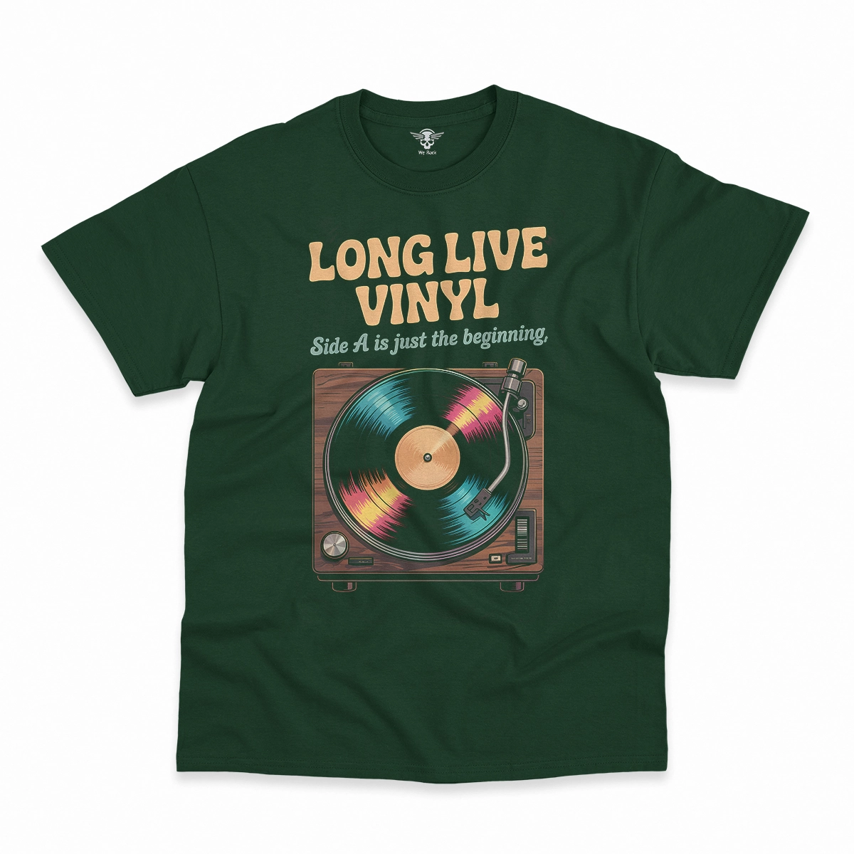 Long Live Vinyl — Side A Is Just the Beginning Rock Tee — Design II