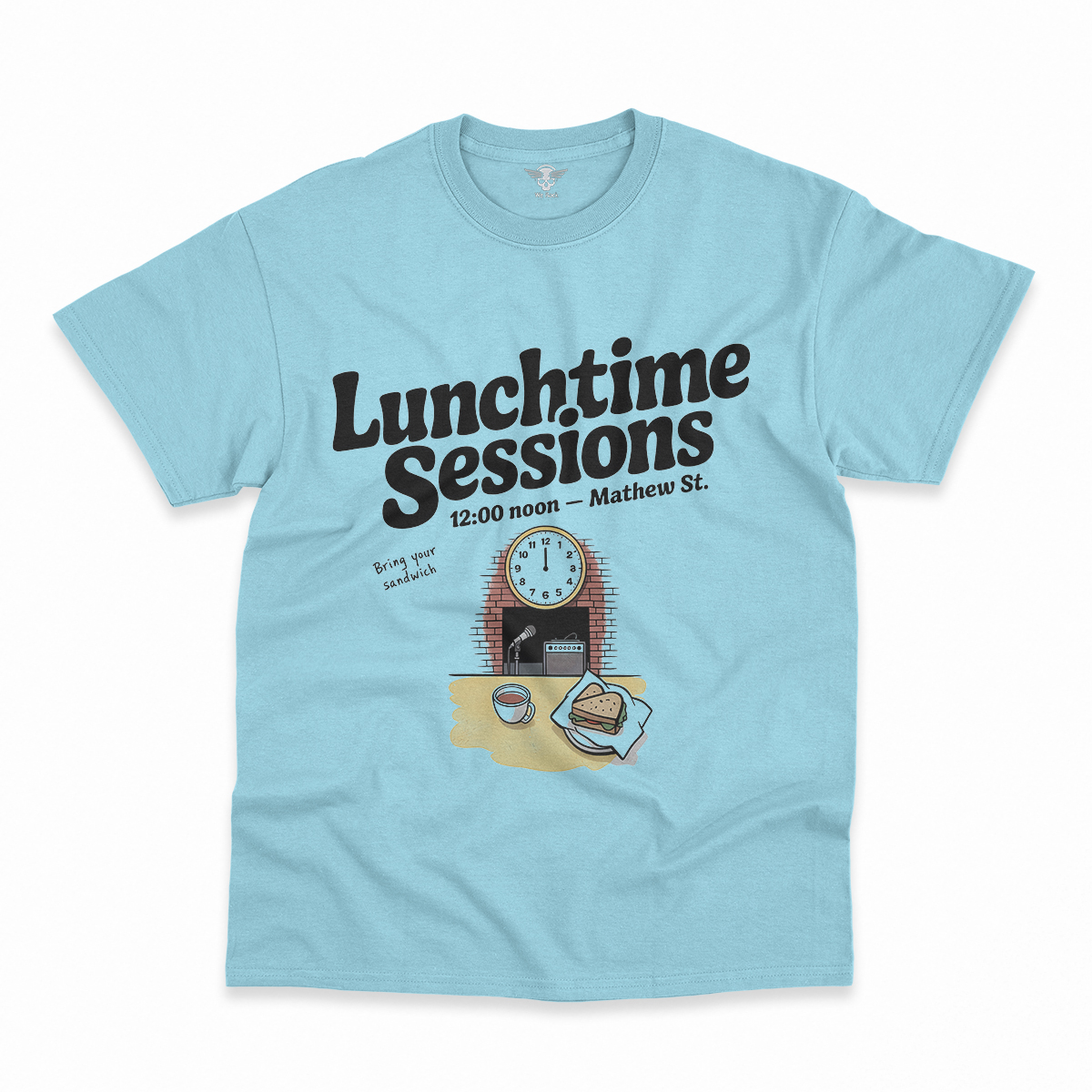 Lunchtime Sessions — 12:00 Noon Mathew Street Liverpool Tee — Design I