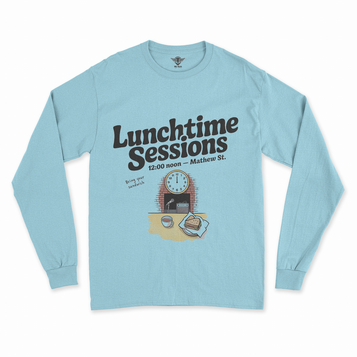 Lunchtime Sessions — 12:00 Noon Mathew Street Liverpool Tee — Design I