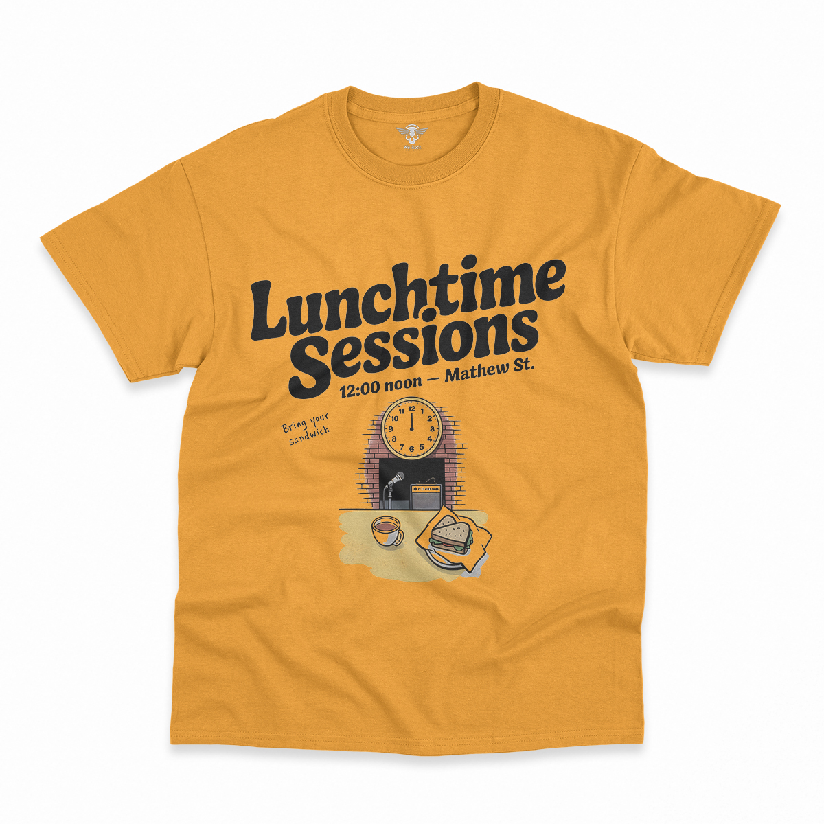 Lunchtime Sessions — 12:00 Noon Mathew Street Liverpool Tee — Design I