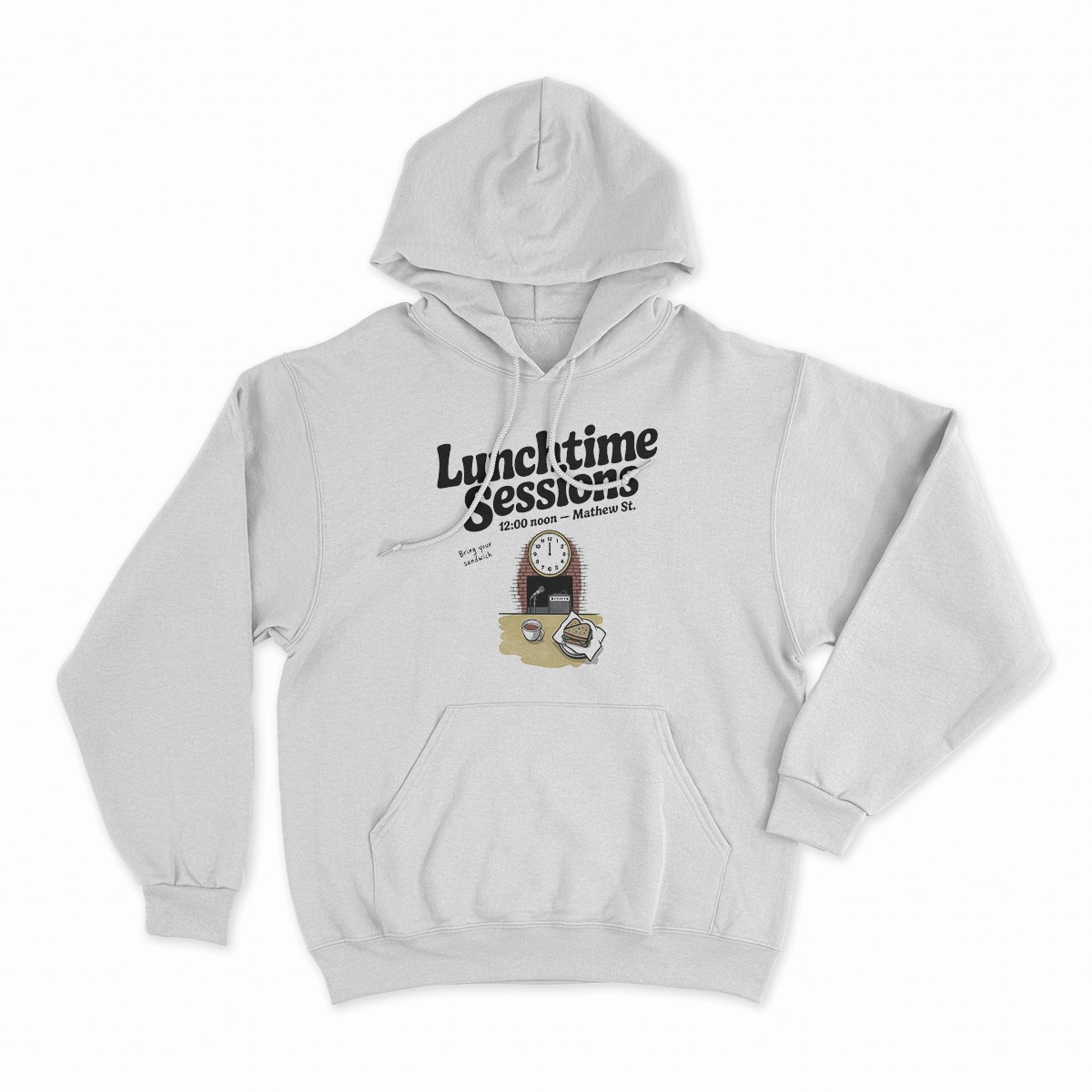 Lunchtime Sessions — 12:00 Noon Mathew Street Liverpool Tee — Design I