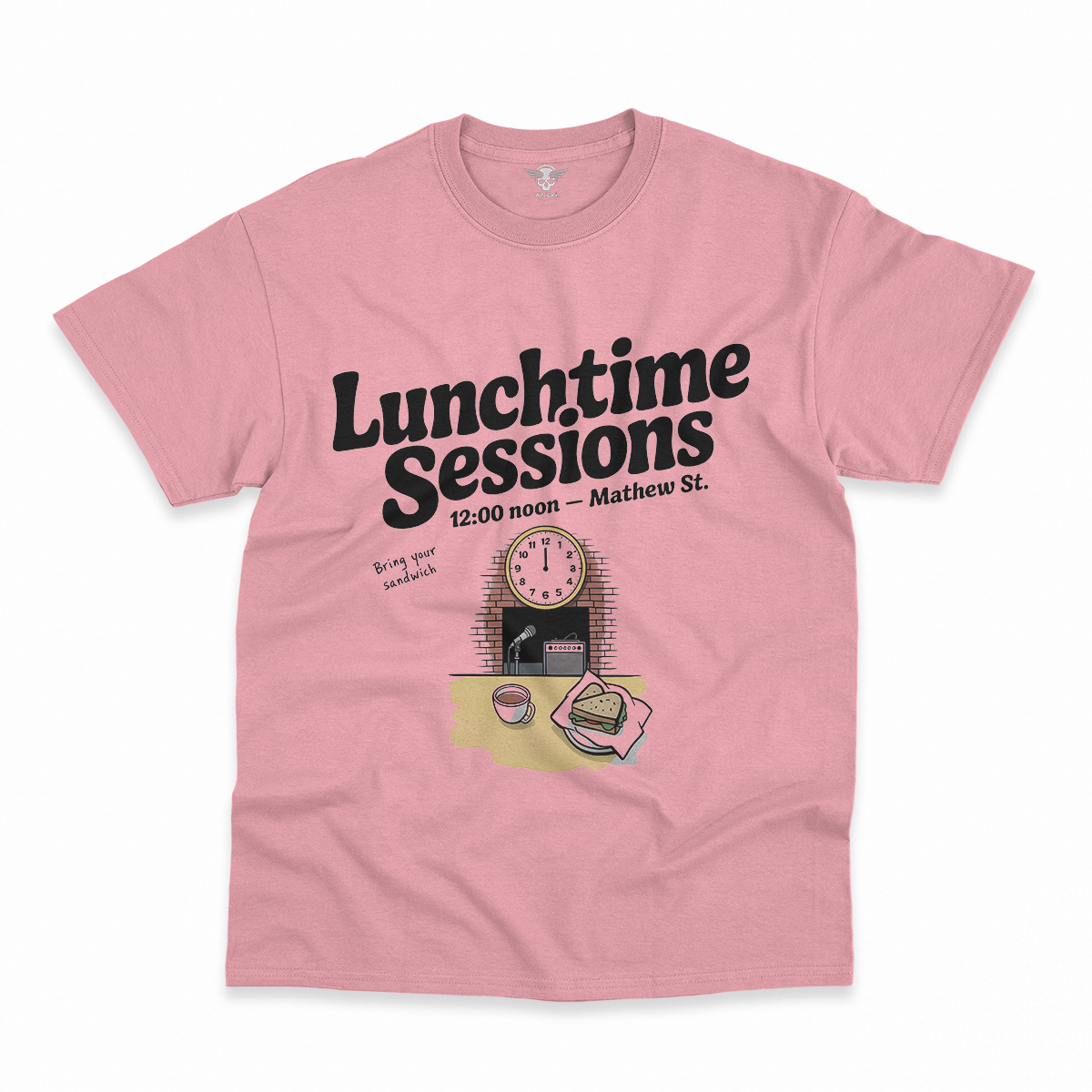 Lunchtime Sessions — 12:00 Noon Mathew Street Liverpool Tee — Design I