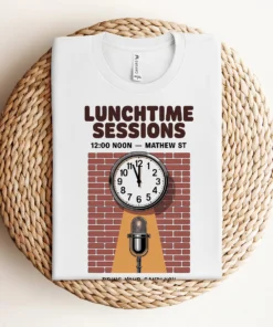 Lunchtime Sessions — 12:00 Noon Mathew Street Liverpool Tee — Design II