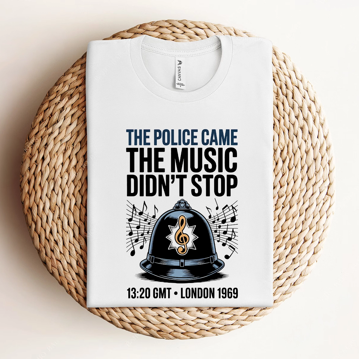 The Police Came — The Music Didn't Stop 1969 Rock Tee — Design III