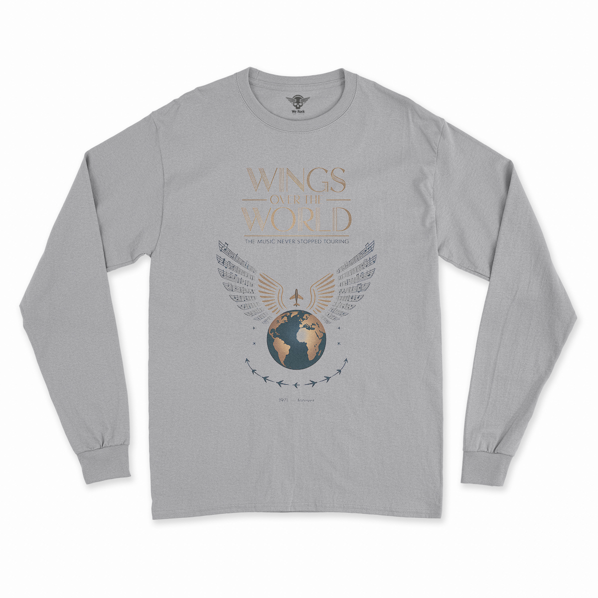 Wings Over the World — The Music Never Stopped Touring Rock Tee