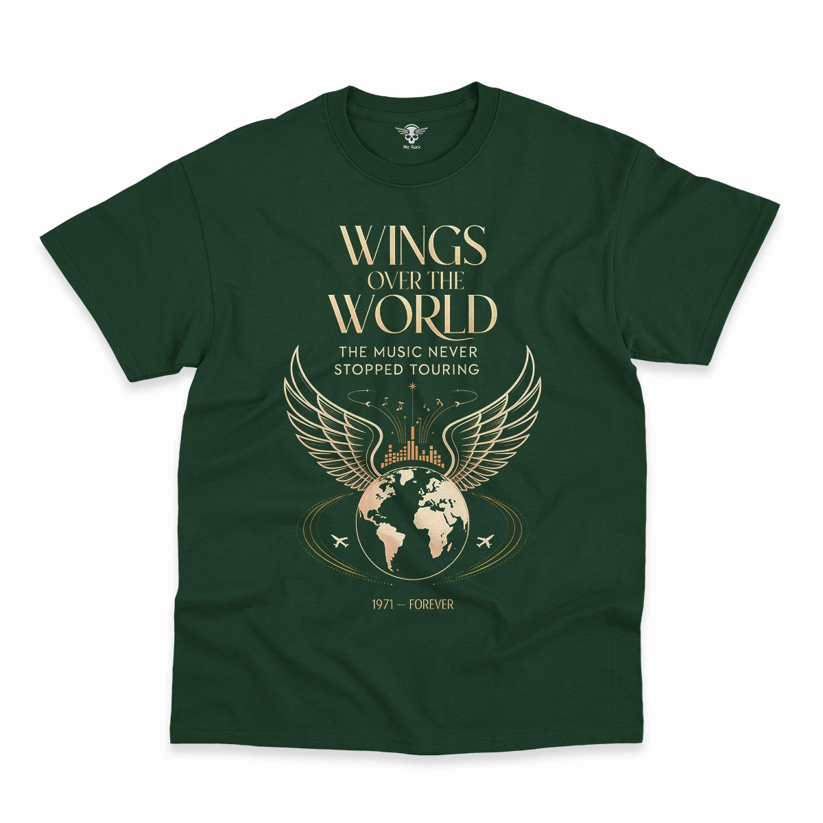 Wings Over the World — The Music Never Stopped Touring Rock Tee