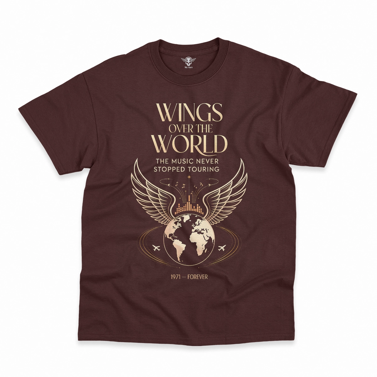 Wings Over the World — The Music Never Stopped Touring Rock Tee