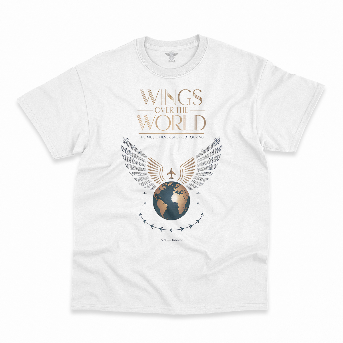 Wings Over the World — The Music Never Stopped Touring Rock Tee