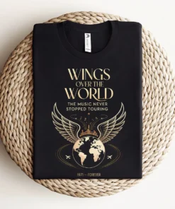 Wings Over the World — The Music Never Stopped Touring Rock Tee