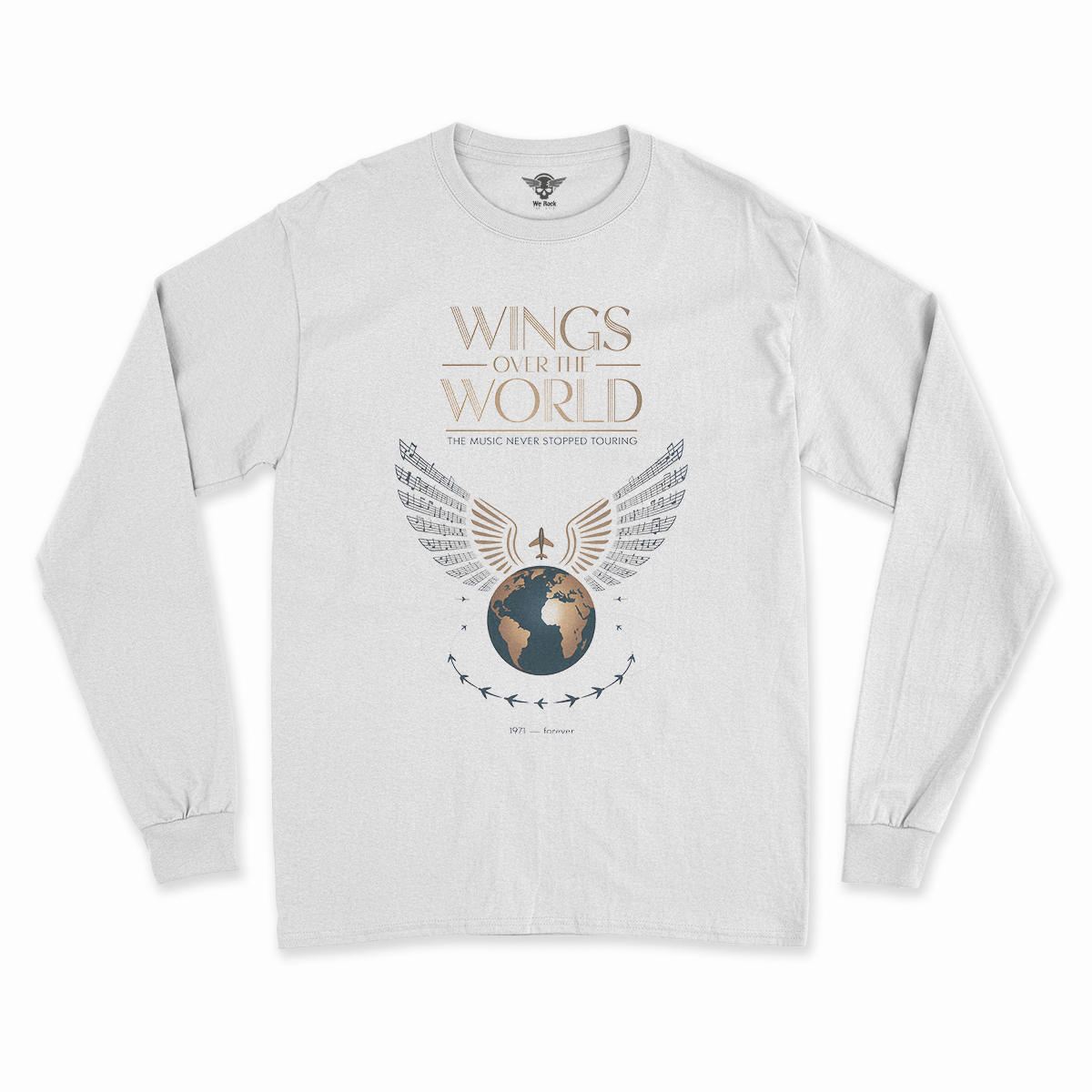 Wings Over the World — The Music Never Stopped Touring Rock Tee